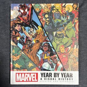 Marvel Year by Year Visual History Book with Red and Green Cover
